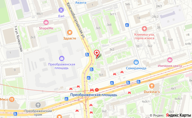Карта проезда к шоуруму в Москве